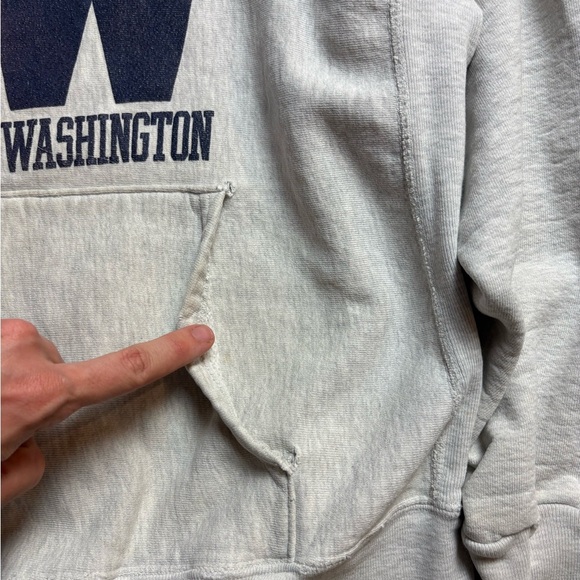 Vintage Washington Huskies Pro Weave Distressed Pullover Hoodie Large - Picture 8 of 9